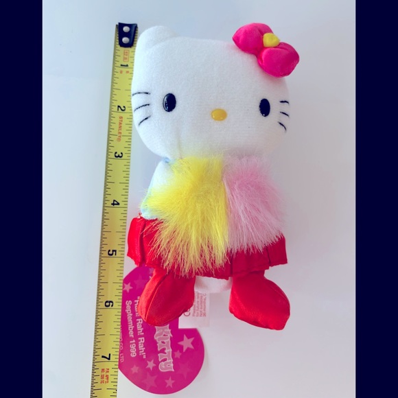 💝Hello Kitty "Rah! Rah! Rah!" 1999 Cheerleader Bean Bag Plush NWT - Picture 5 of 6